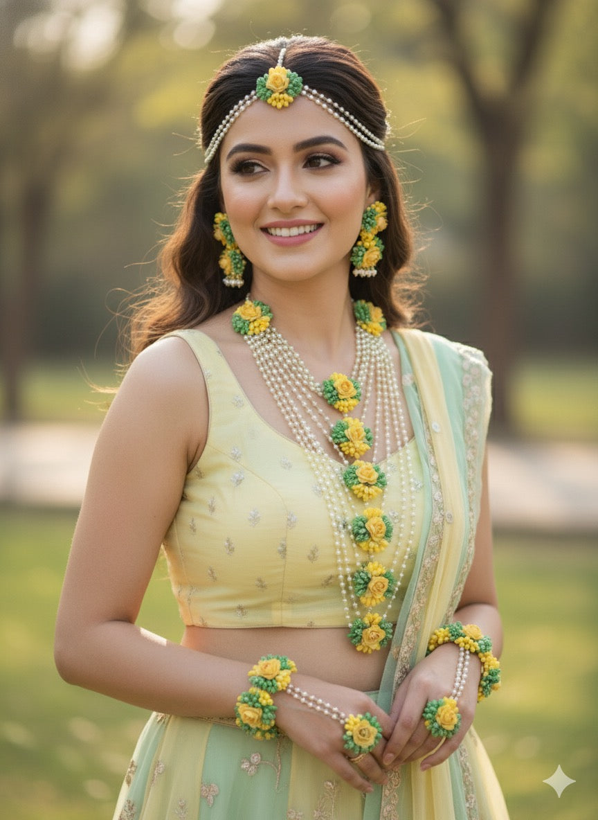 Gulika Floral Jewellery Set