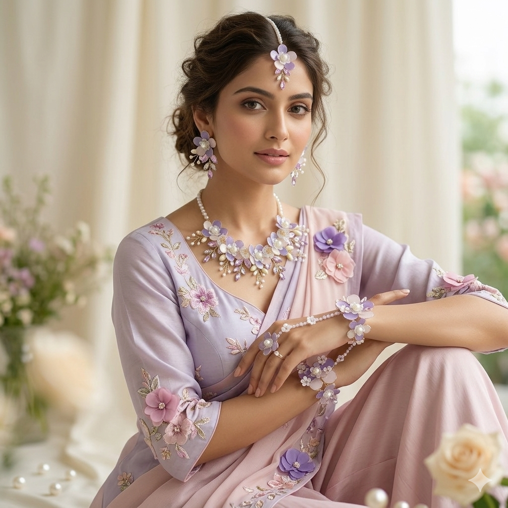 Mridulika Handcrafted Resin Floral Jewellery Set