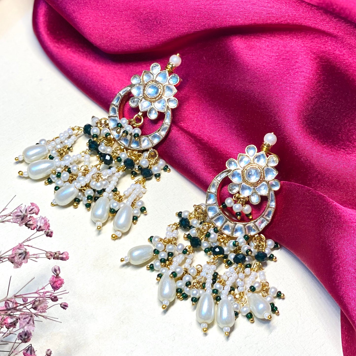 Mayurika 21kt Gold plated Panchi kundan set