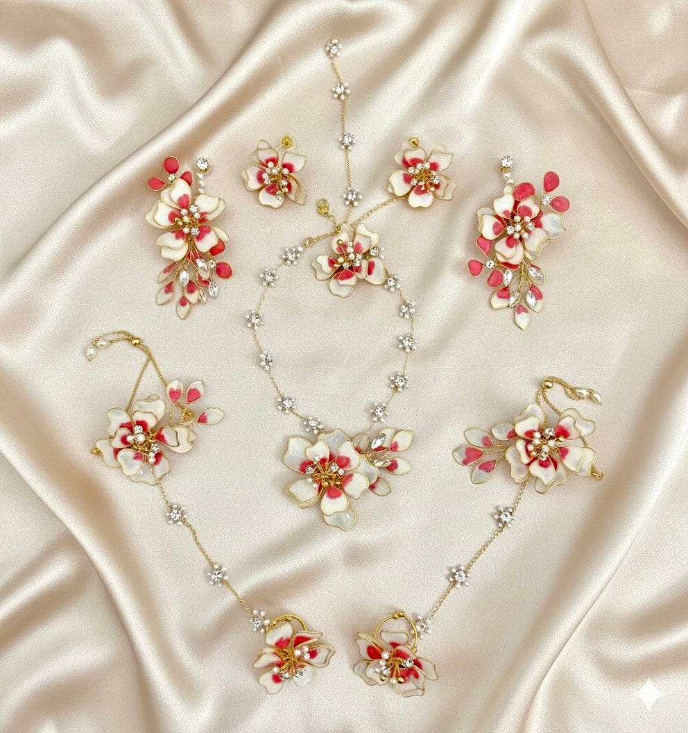 Devika Blossom Ensemble Resin Jewellery Set