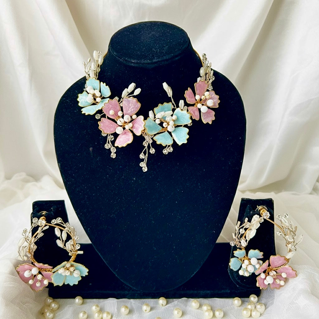 Blush Sky Harmony Necklace Earrings Set