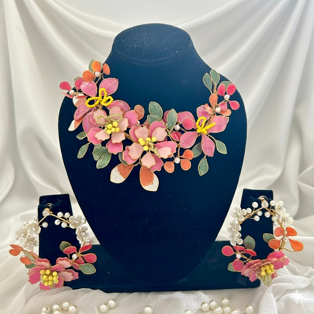 Gulnaaz Resin Nckpiece Earrings Jewellery Set