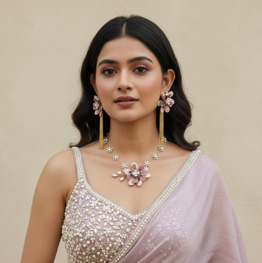 Madhurima Choker earrings handcrafted Resin set