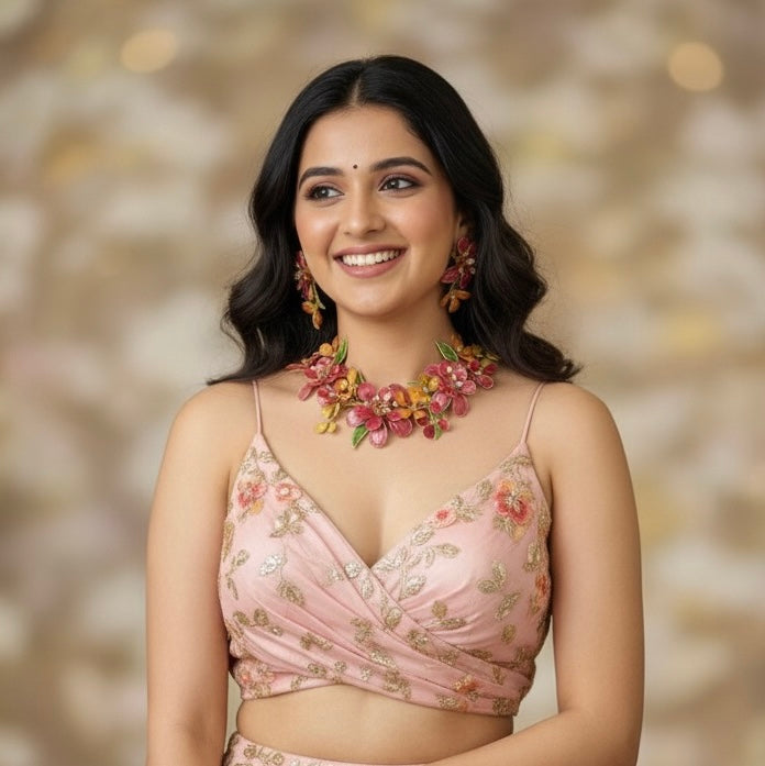 Zahira Resin Neckpiece Earrings Set