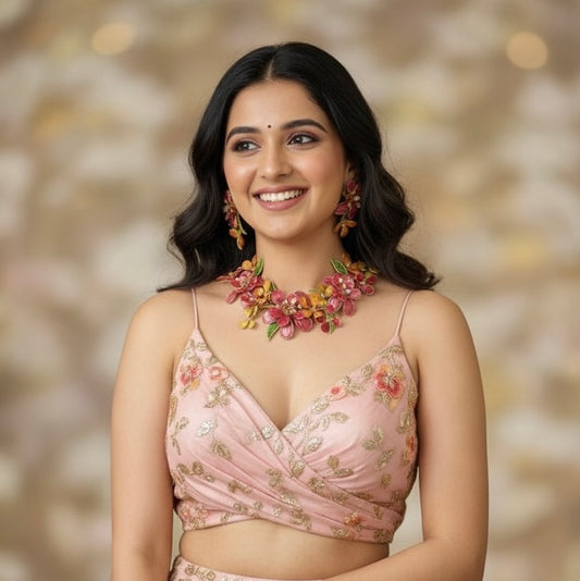 Zahira Resin Neckpiece Earrings Set