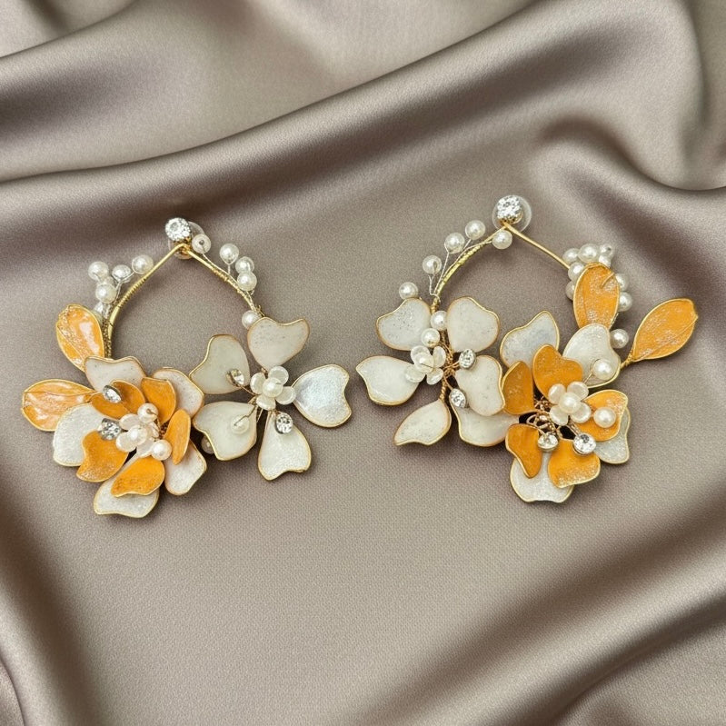 Nirvi Marigold Hoops Earrings