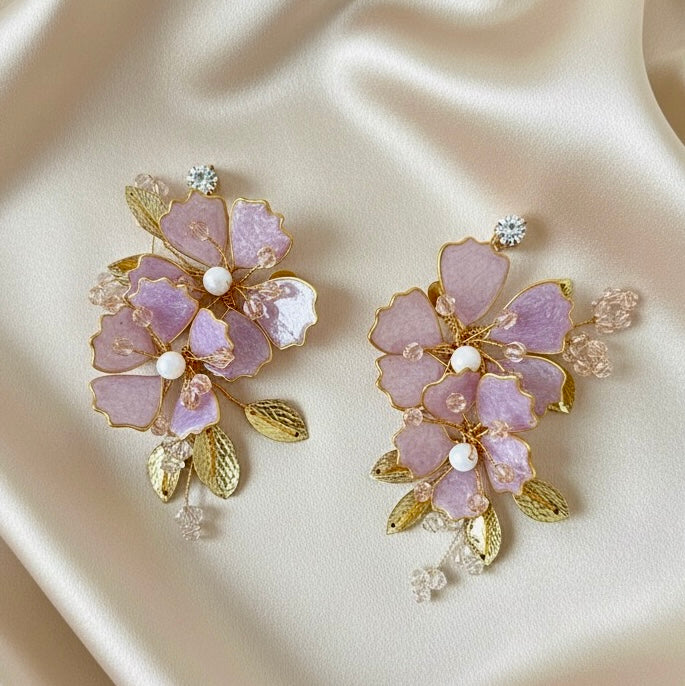 Lavanya Lilac Bloom Earrings