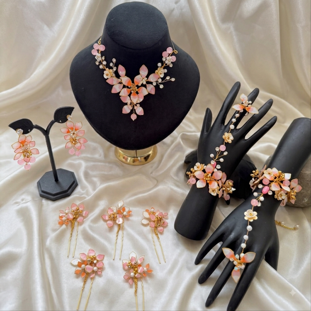 Pankhuri Floral Resin Jewellery Set