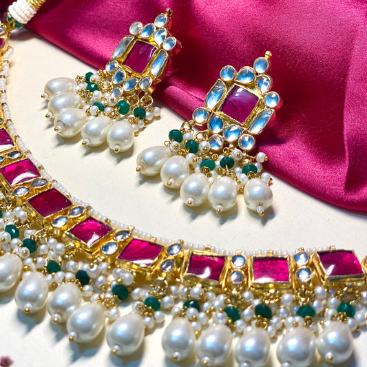 Gulraaz Panchi Kundan 21kt Gold Plated Set