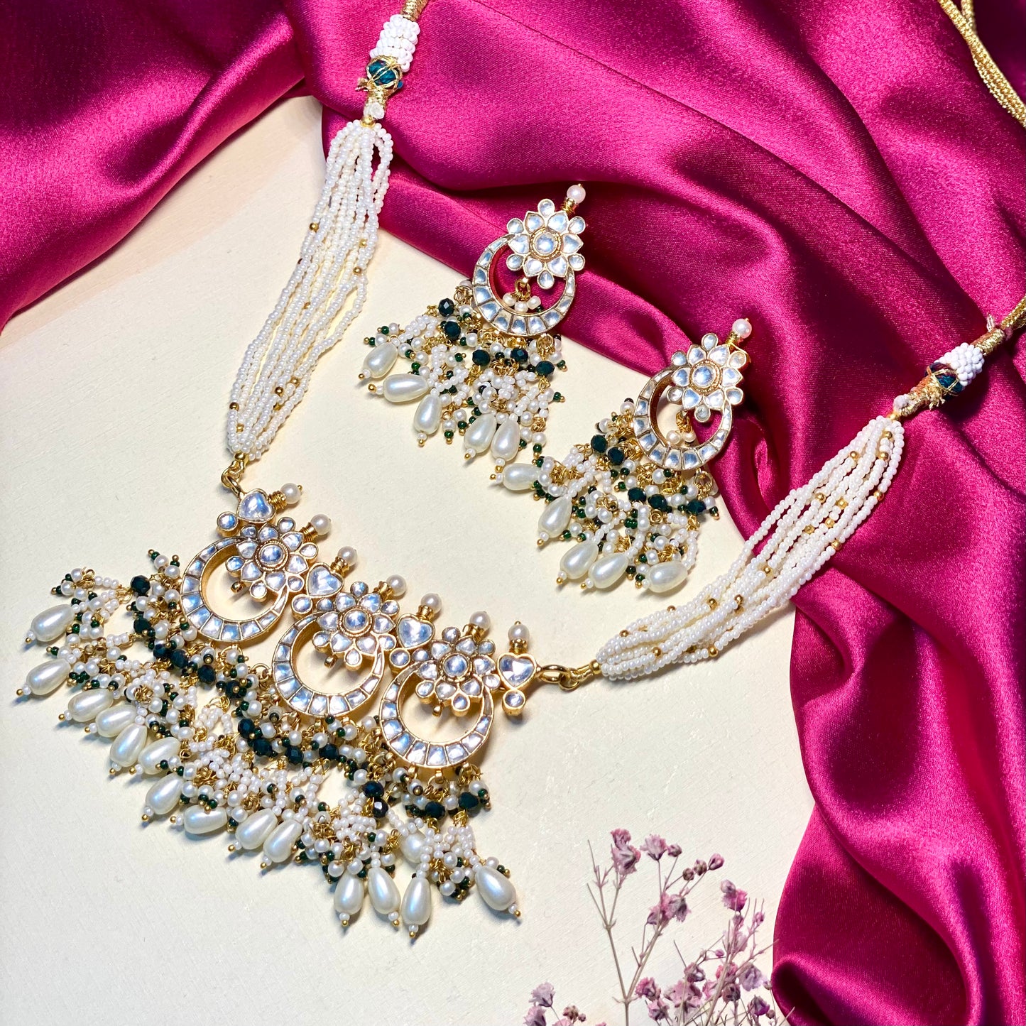 Mayurika 21kt Gold plated Panchi kundan set