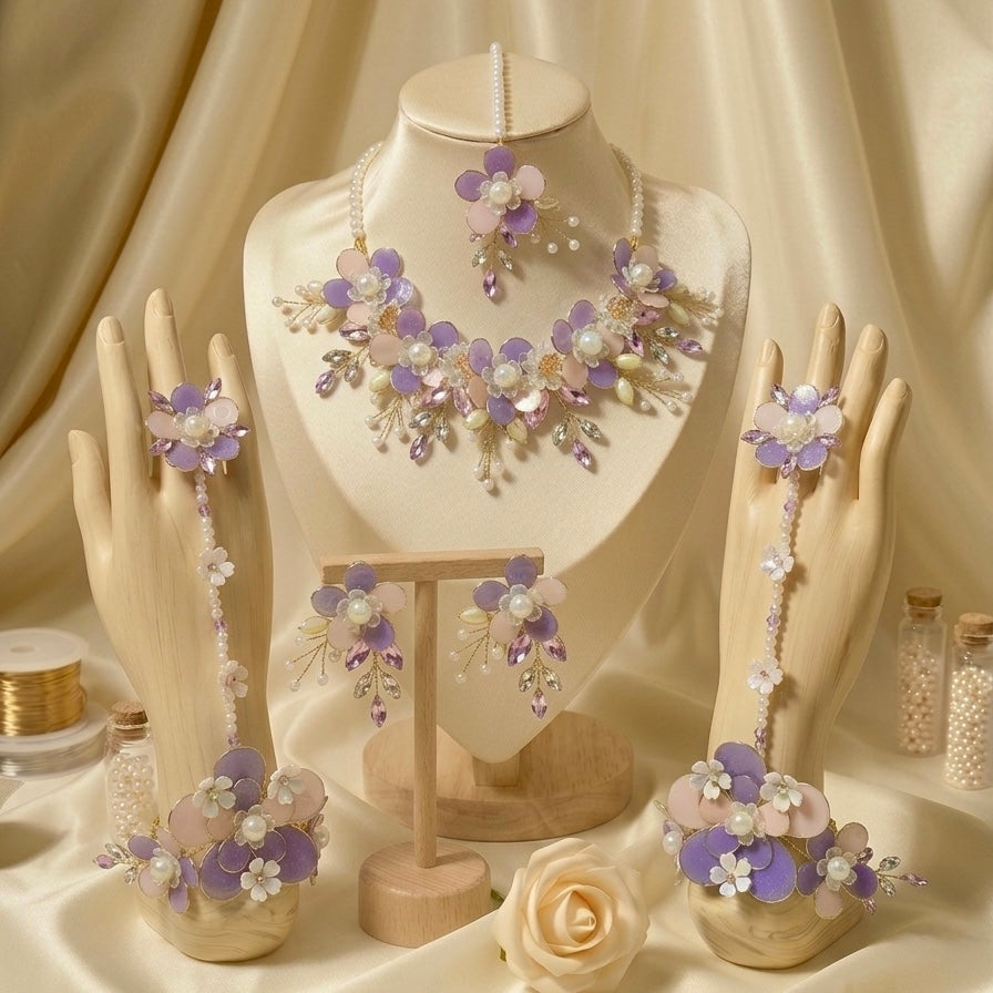 Mridulika Handcrafted Resin Floral Jewellery Set