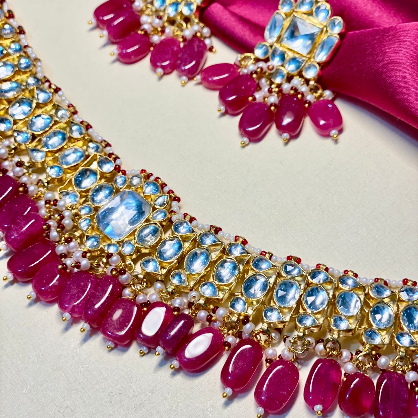 Ruby Panchi kundan 21kt gold plated Set