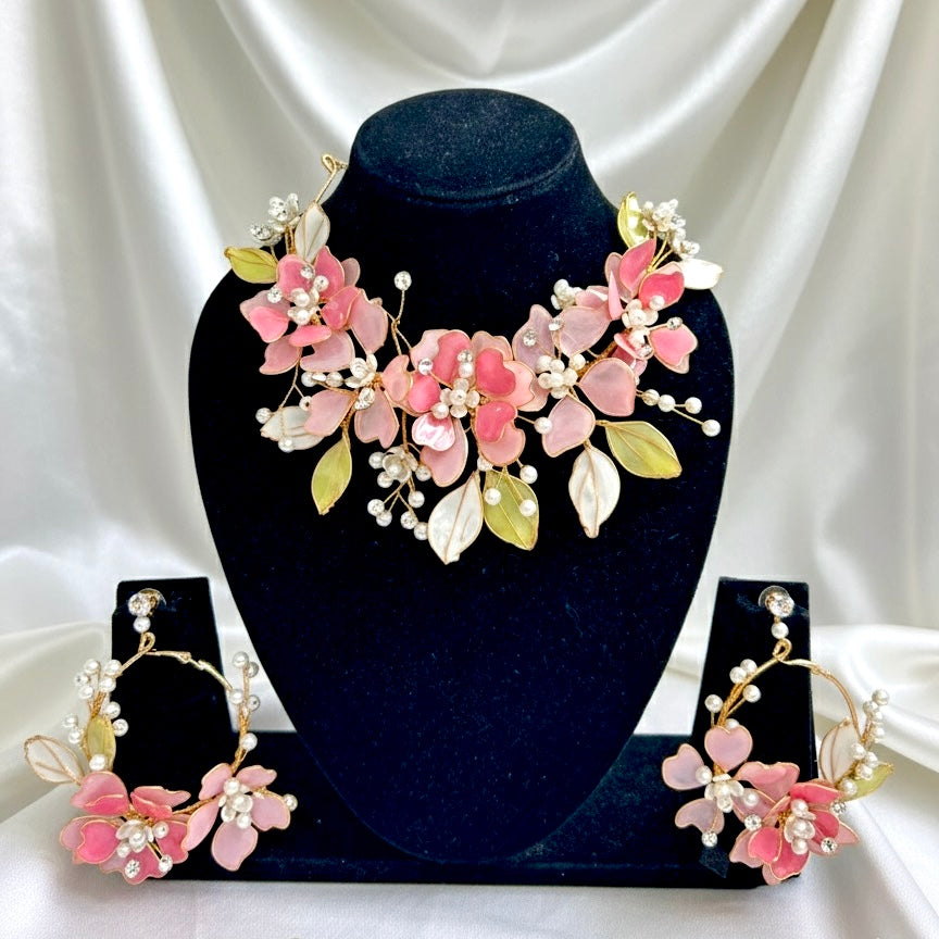 Vritika Resin Neckpiece Earrings Jewellery Set