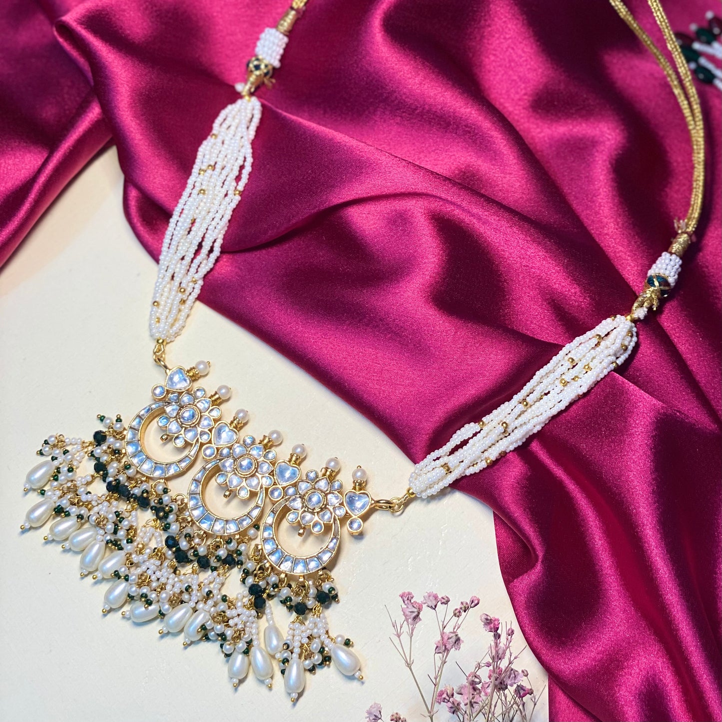 Mayurika 21kt Gold plated Panchi kundan set