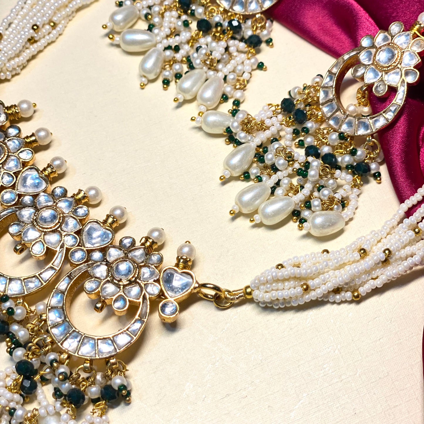 Mayurika 21kt Gold plated Panchi kundan set