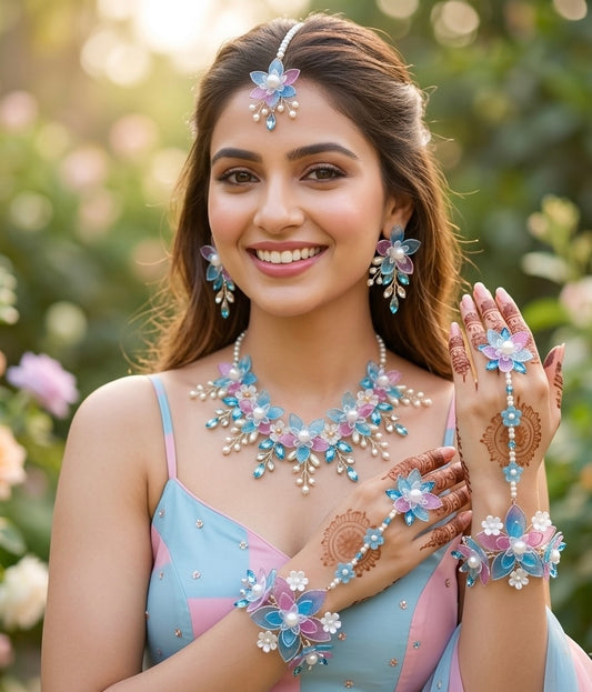 Neelkamal Pushp Haar Handcrafted Bridal ResinJewellery Set