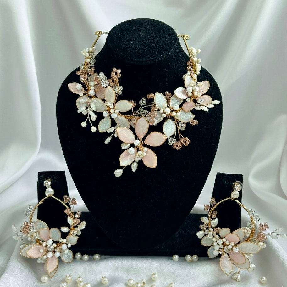 Iravya Resin Neckpiece Earrings Jewellery Set