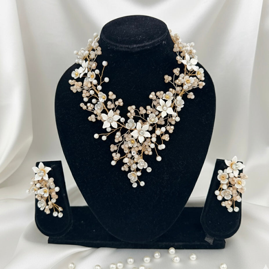 Vasundhara Bloom Necklace Earrings Set