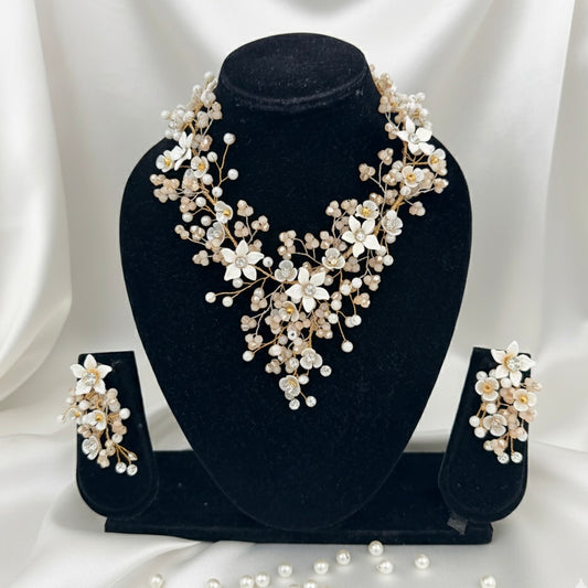 Vasundhara Bloom Necklace Earrings Set