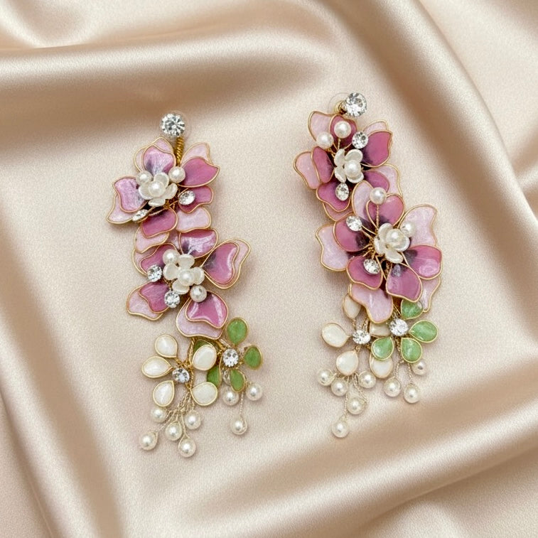 Anvika Orchid Cascade Earrings