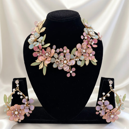 Vasantika Garden Bloom Necklace Earrings Set