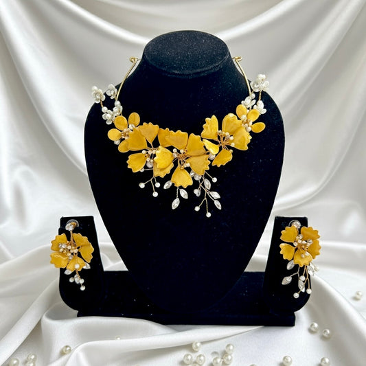 Varnika Resin Neckpiece Earrings Jewellery Set