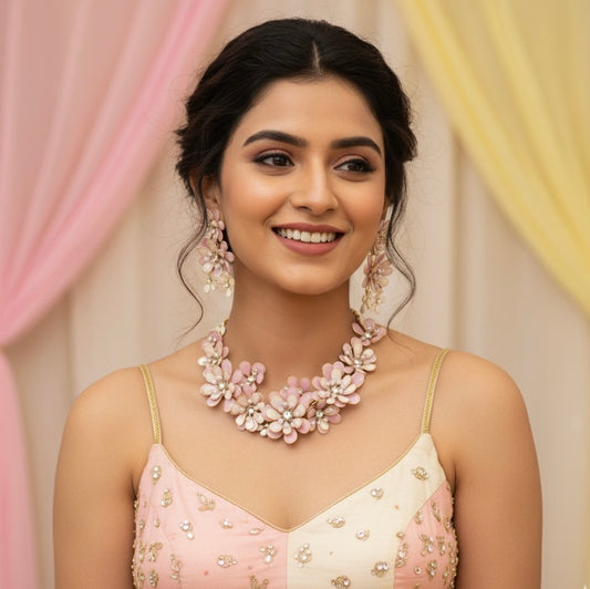 Shyamaara Blossom Necklace Earrings Set