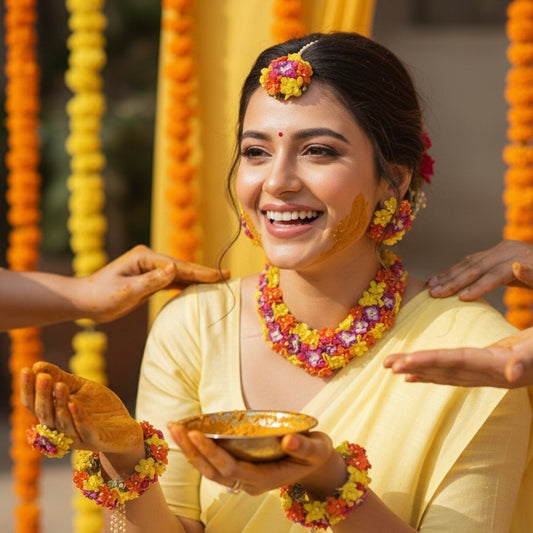 Sunhaar Silk Bloom Floral Set for Haldi