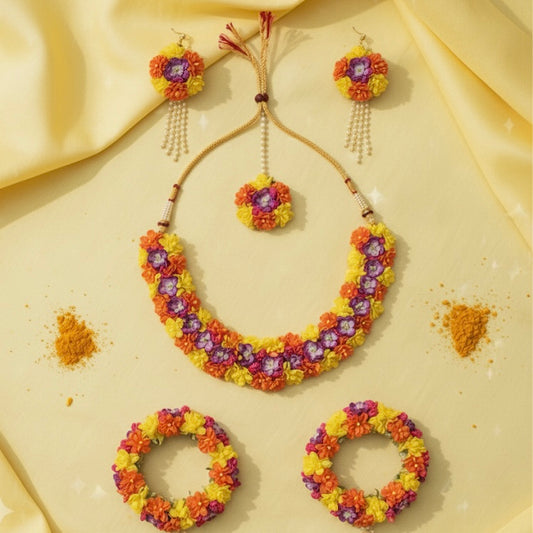 Sunhaar Silk Bloom Floral Set for Haldi
