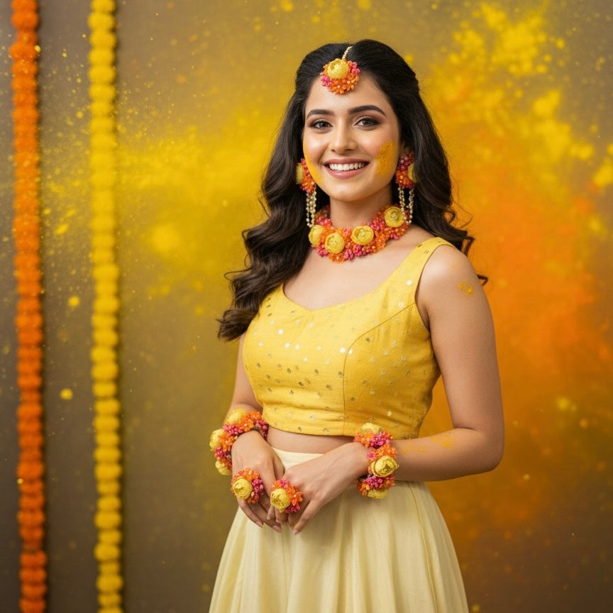 Haldi Noor Floral Set