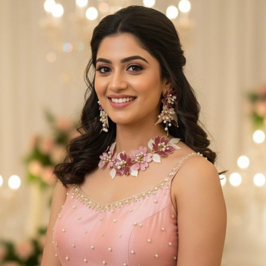 Rosavelle Petal Necklace Earrings Set