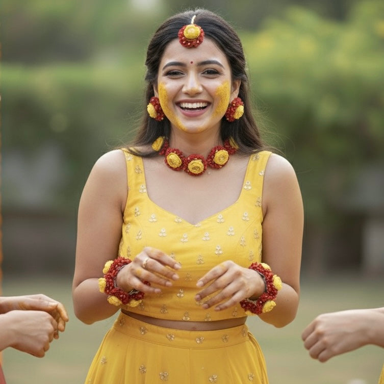 Surkha Gul Silk Haldi Set