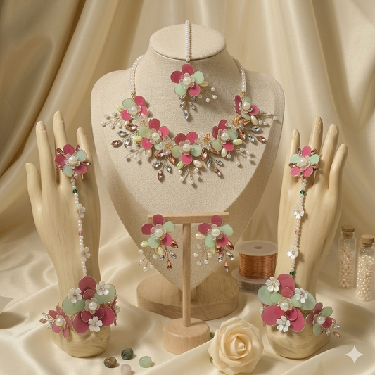 Blush Meadow Resin Bridal Set