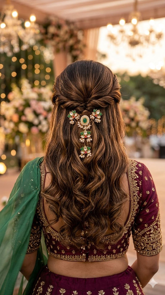 Kundan Hair pins (Set of 5)