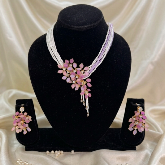 Mrinalini Necklace Earrings Resin Jewellery Set