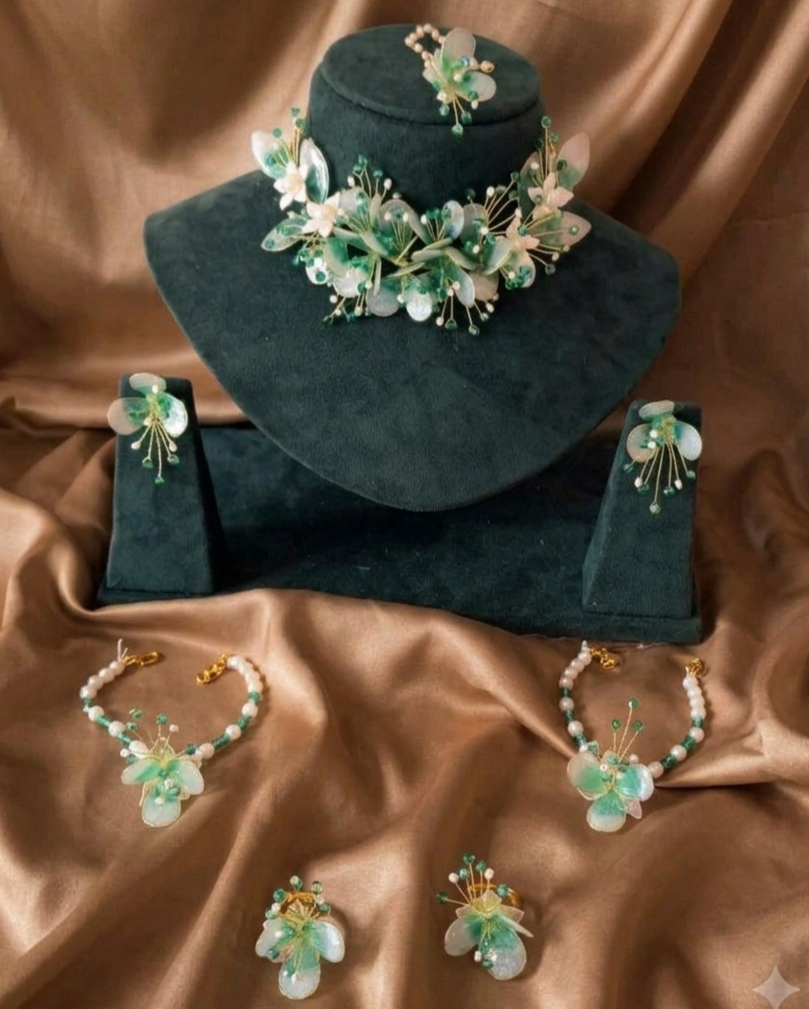 Haritika Mint Green Resin Jewellery Set